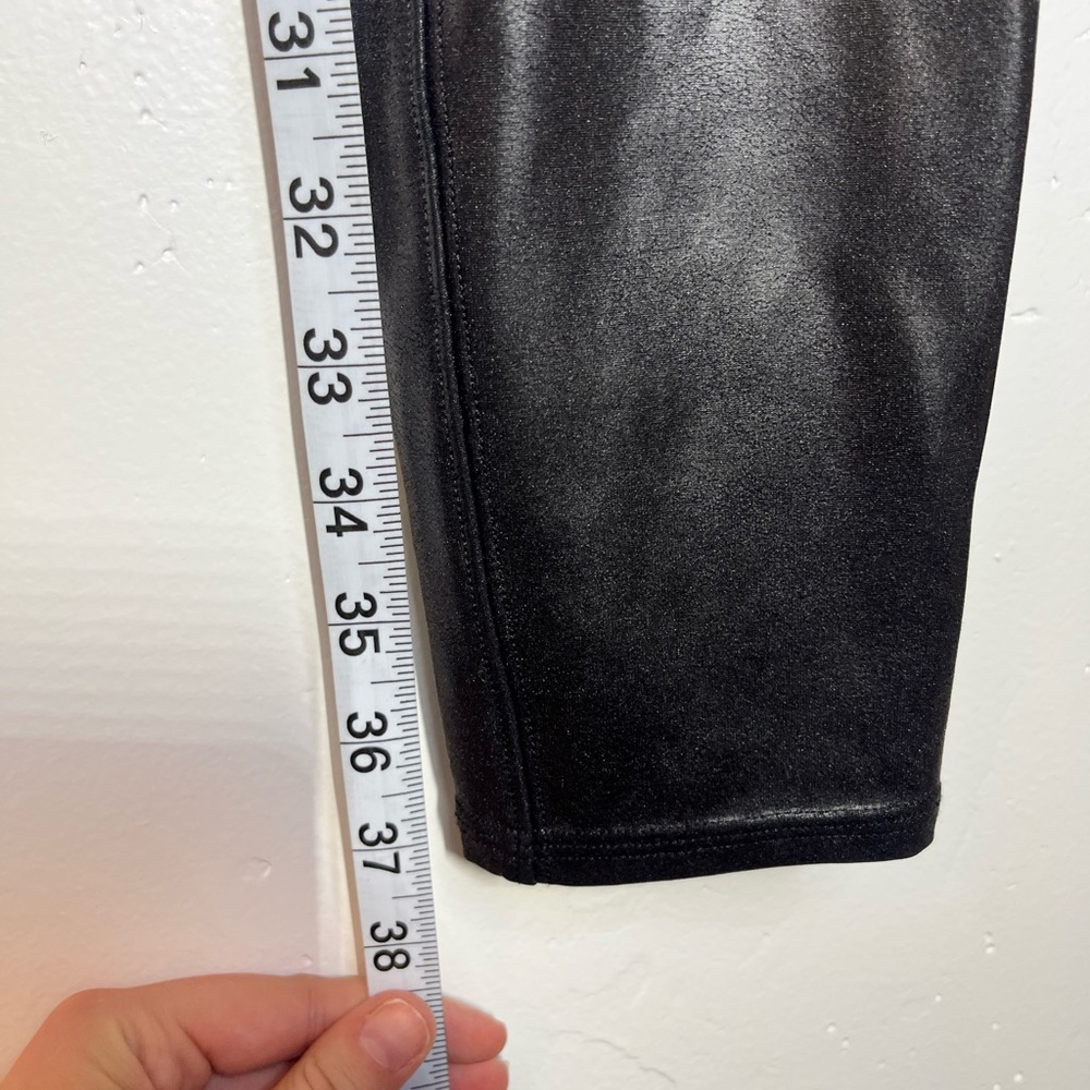 SPANX Faux Leather Leggings Black Size L High Rise Stretch - Picture 11 of 14